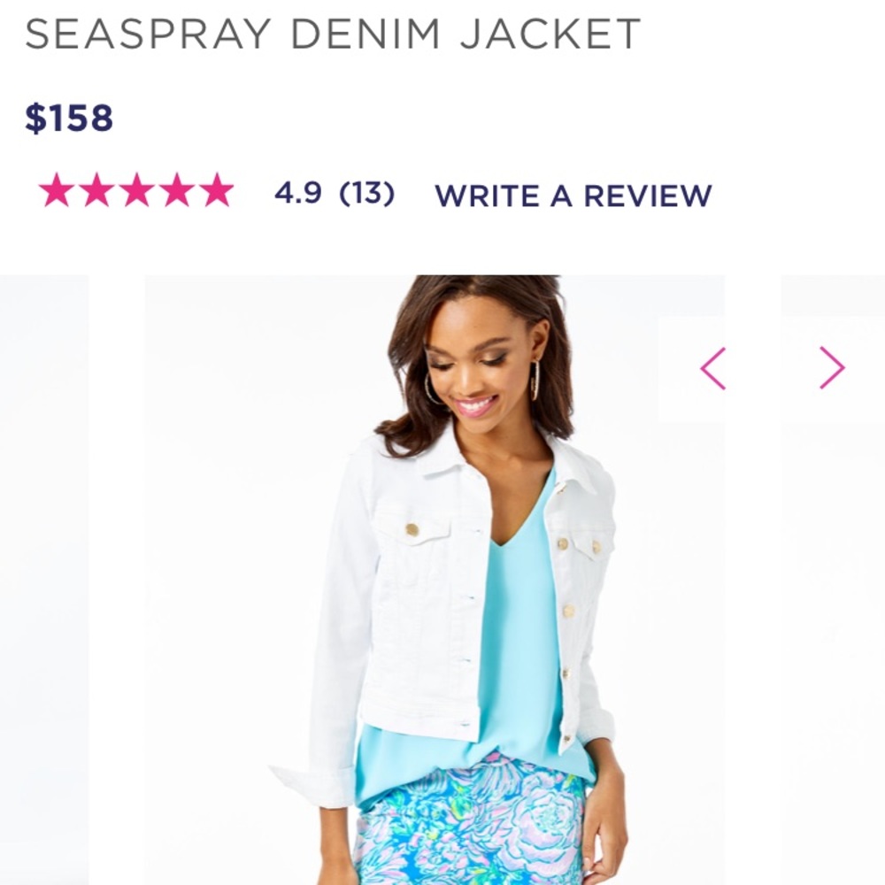 Lilly Pulitzer White Seaspray Jacket Sz. M